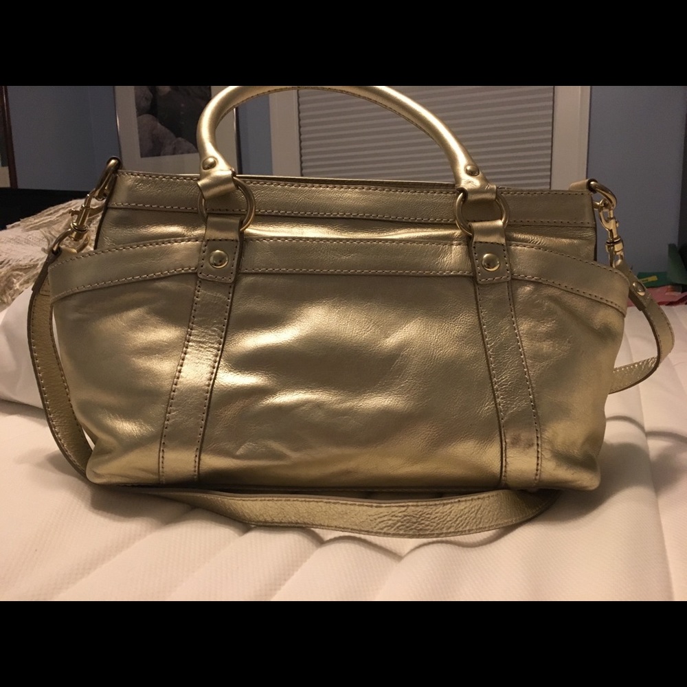 JCrew collection gold satchel. Never worn